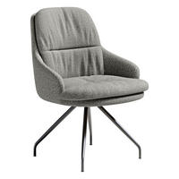 ARMLEHNSTUHL  Beinauswahl, Sitzfläche 360° drehbar, Stoff-/Lederauswahl Flachgewebe  Graublau  - Graublau/Schwarz, Design, Textil/Metall (60/86/66cm) - Dieter Knoll