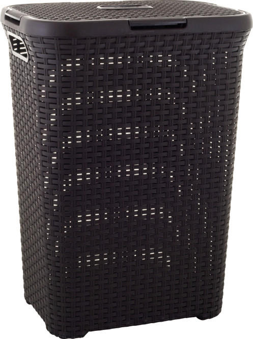 KOŠ NA PRÁDLO, hnědá - hnědá, Basics, plast (44.8/62.7/34.5cm)