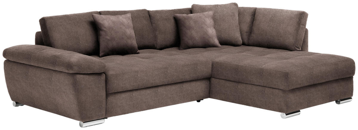 ECKSOFA in Webstoff Taupe  276/212 cm  - Taupe/Chromfarben, Design, Kunststoff/Textil (276/212cm) - Carryhome
