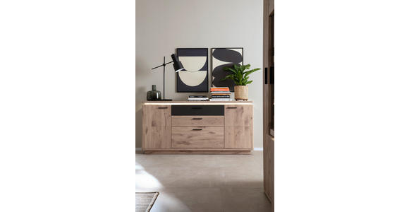 SIDEBOARD Anthrazit, Eiche dunkel 170/81/44 cm - Eiche dunkel/Anthrazit, KONVENTIONELL, Holzwerkstoff/Metall (170/81/44cm) - Cantus