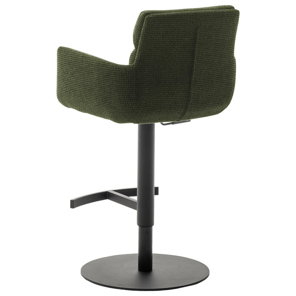 Thumbnail - Dieter Knoll Barhocker, Olivgrün, Metall, Textil, Drehteller, Säule, rund, 54x84x52 cm, Stoffauswahl, Typenauswahl, Sitz...
