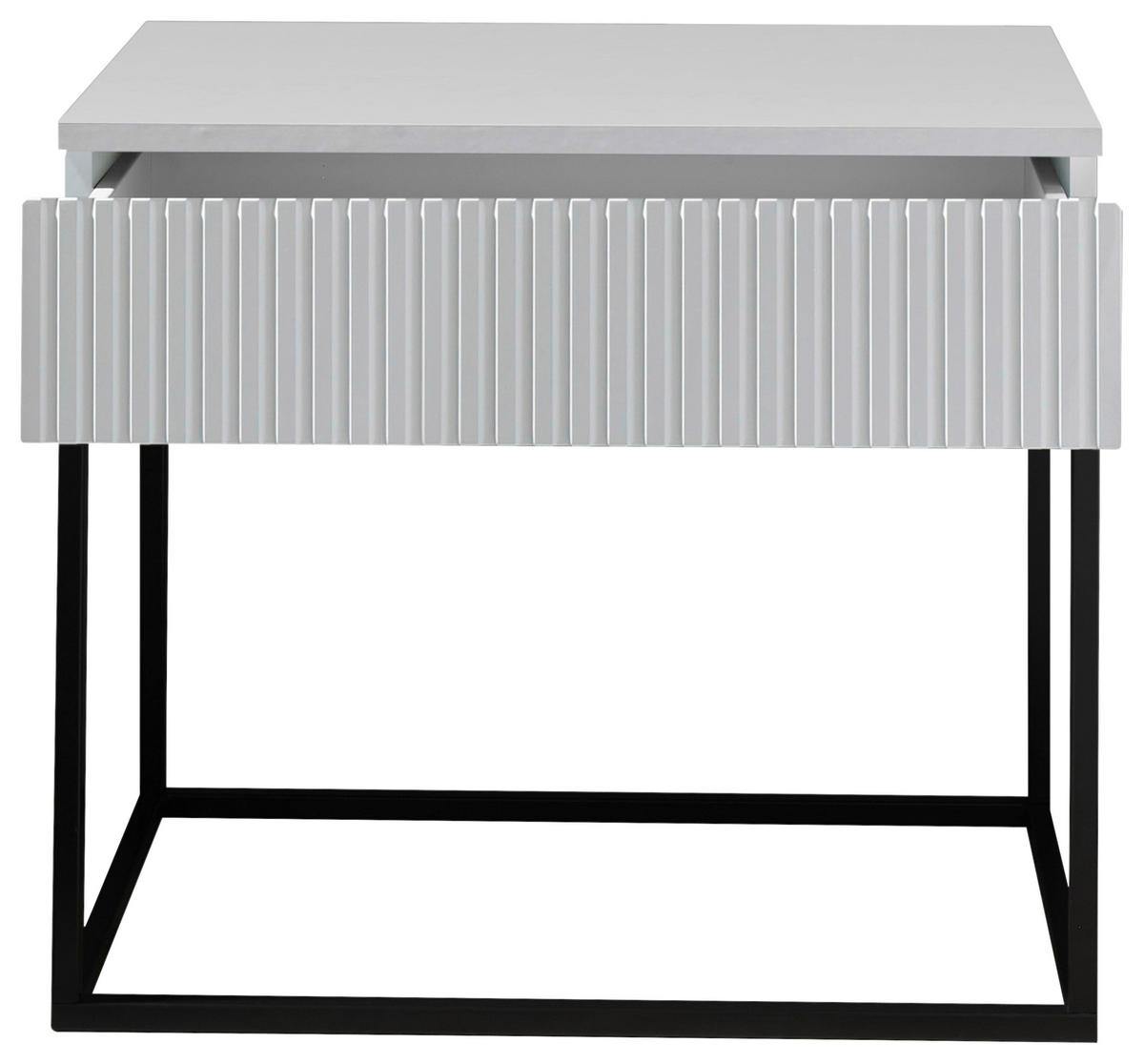 NOĆNI ORMARIĆ bijela, crna   - bijela/crna, Moderno, drvni materijal/metal (60/52/38,5cm) - Livetastic