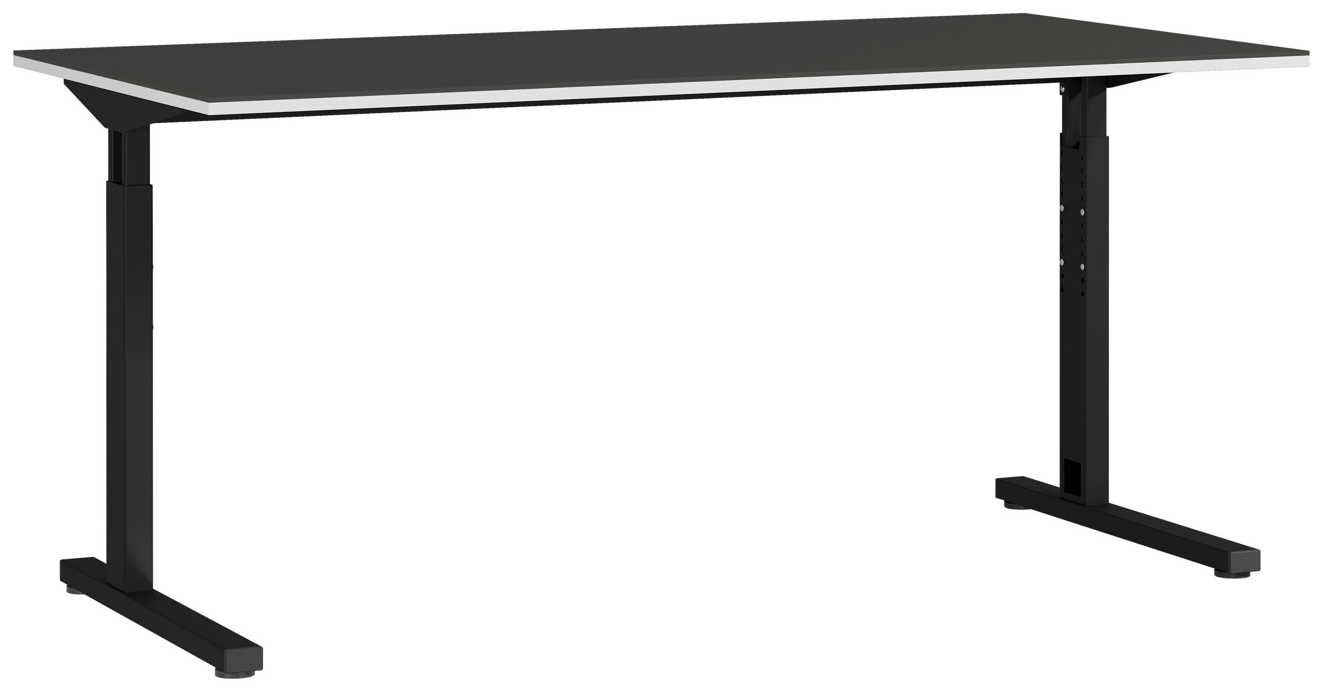 SCHREIBTISCH 160/80/70 cm  in Graphitfarben, Schwarz  - Schwarz/Graphitfarben, MODERN, Holzwerkstoff/Metall (160/80/70cm) - Novel