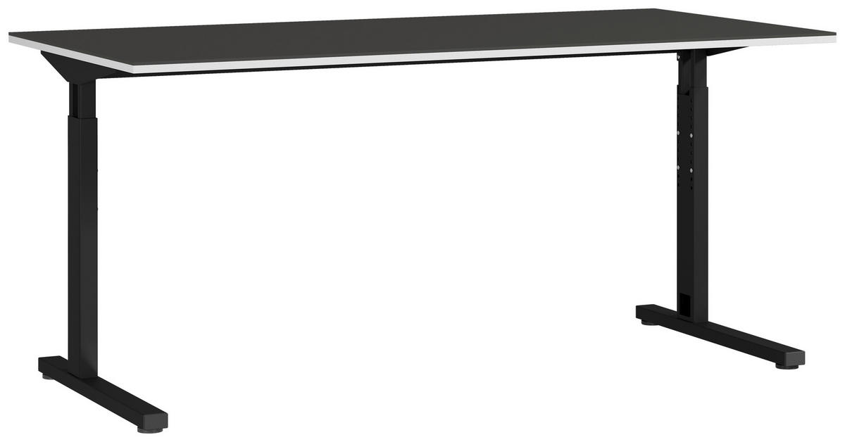 SCHREIBTISCH 160/80/70 cm  in Graphitfarben, Schwarz  - Schwarz/Graphitfarben, MODERN, Holzwerkstoff/Metall (160/80/70cm) - Novel