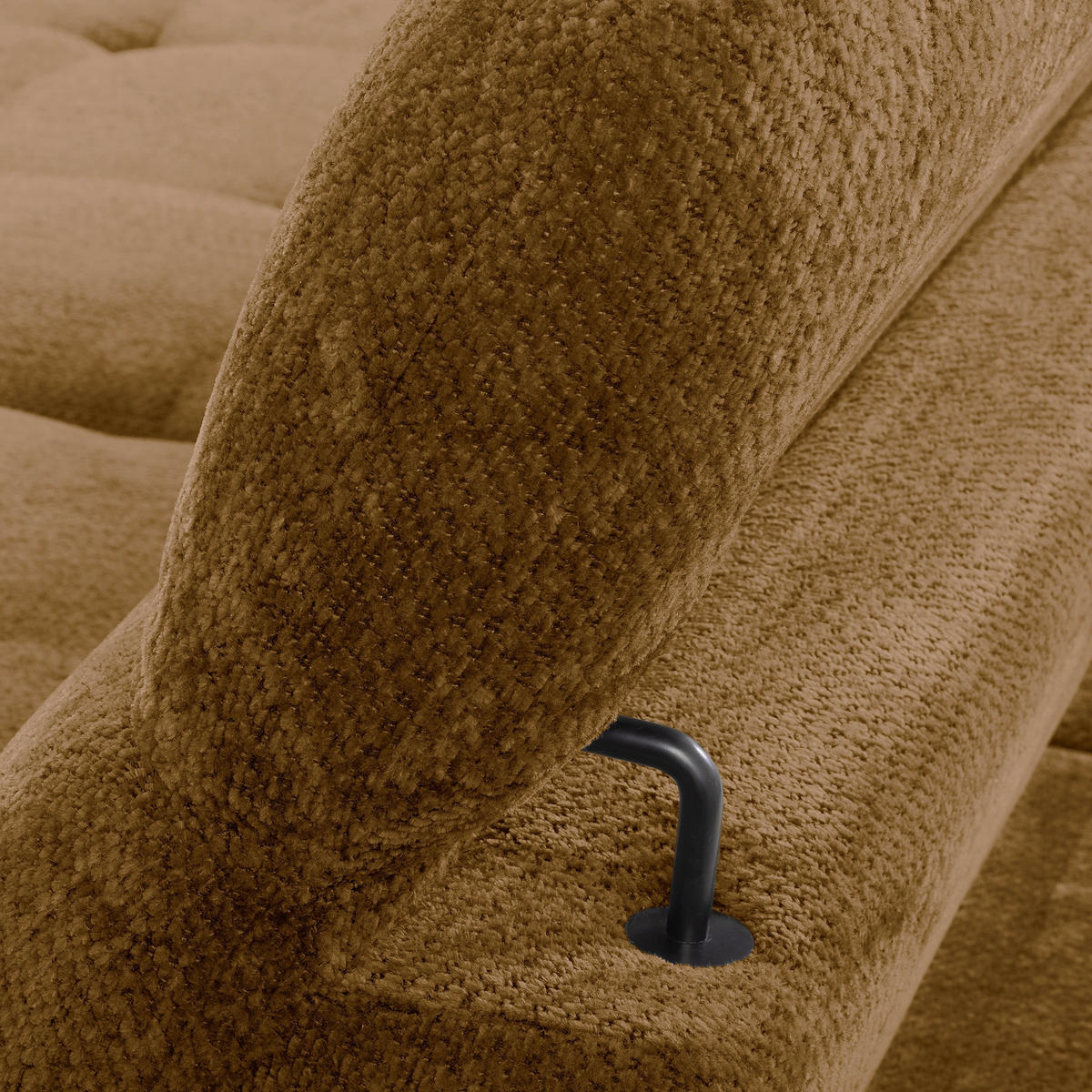 ECKSOFA  Webstoff Rostfarben  - Rostfarben/Schwarz, Design, Textil/Metall (195/268cm) - Livetastic