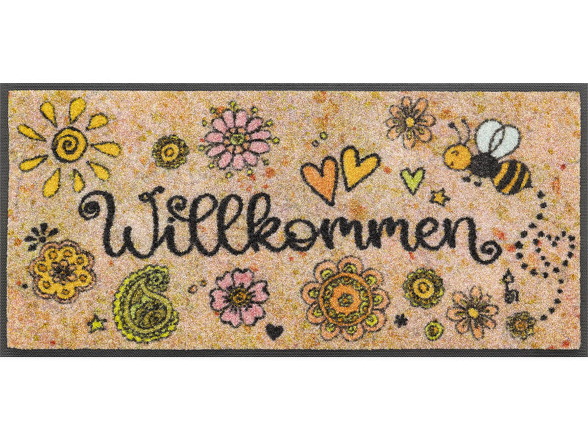 FUßMATTE 35/75 cm Bring Glück herein  - Multicolor, KONVENTIONELL, Kunststoff/Textil (35/75cm) - wash+dry