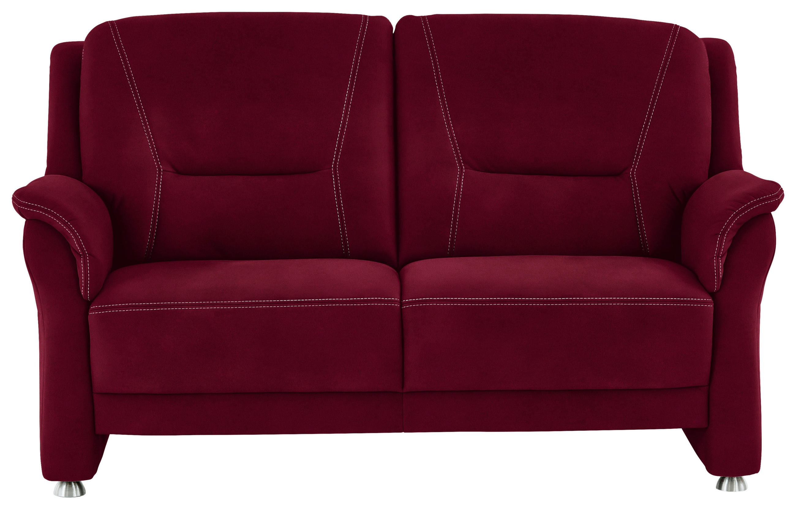 2,5-SITZER in Mikrofaser Rot  - Beige/Rot, KONVENTIONELL, Textil/Metall (172/100/89cm) - Beldomo Comfort