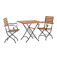 GARTENTISCHGRUPPE Akazie Eisen  - Anthrazit/Akaziefarben, Basics, Holz/Metall (80/65/80cm) - Gardenson