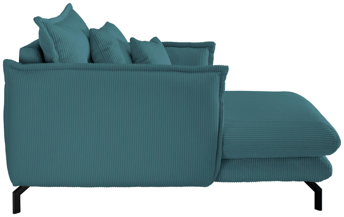 XXL-SESSEL in Cord Petrol  - Petrol/Schwarz, Modern, Textil/Metall (111/101/167cm) - Livetastic