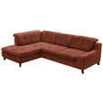 ECKSOFA in Chenille Rostfarben  - Rostfarben/Schwarz, KONVENTIONELL, Textil/Metall (200/281cm) - Carryhome