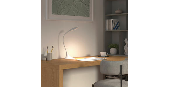 SCHREIBTISCHLEUCHTE 22/17/37,5 cm   - Weiß, Basics, Kunststoff (22/17/37,5cm) - Novel