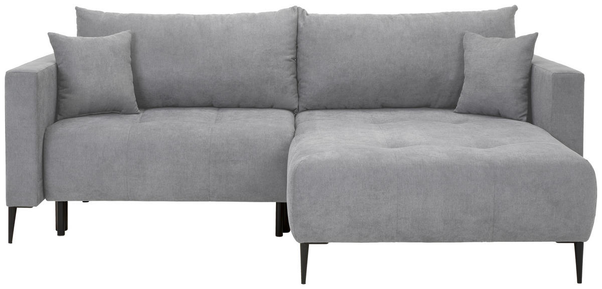 KUTNA GARNITURA tekstil  svijetlo siva   - svijetlo siva/crna, Konvencionalno, tekstil/metal (226/155cm) - Carryhome
