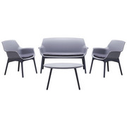 LOUNGEGARNITUR 7-teilig - Schwarz/Grau, Design, Kunststoff/Textil - Ambia Garden