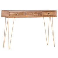 KONSOLENTISCH Mangoholz massiv Goldfarben, Hellbraun  - Hellbraun/Goldfarben, Design, Holz/Metall (115/43/82cm) - Landscape
