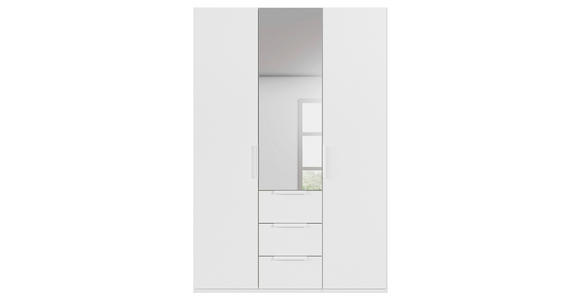 DREHTÜRENSCHRANK 151/223/61 cm,  in Weiß, 3-türig  - Weiß, Basics, Glas/Holzwerkstoff (151/223/61cm) - Novel