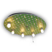 KINDERDECKENLEUCHTE Fussball   - Grün, Trend, Holz (71/7/52cm)