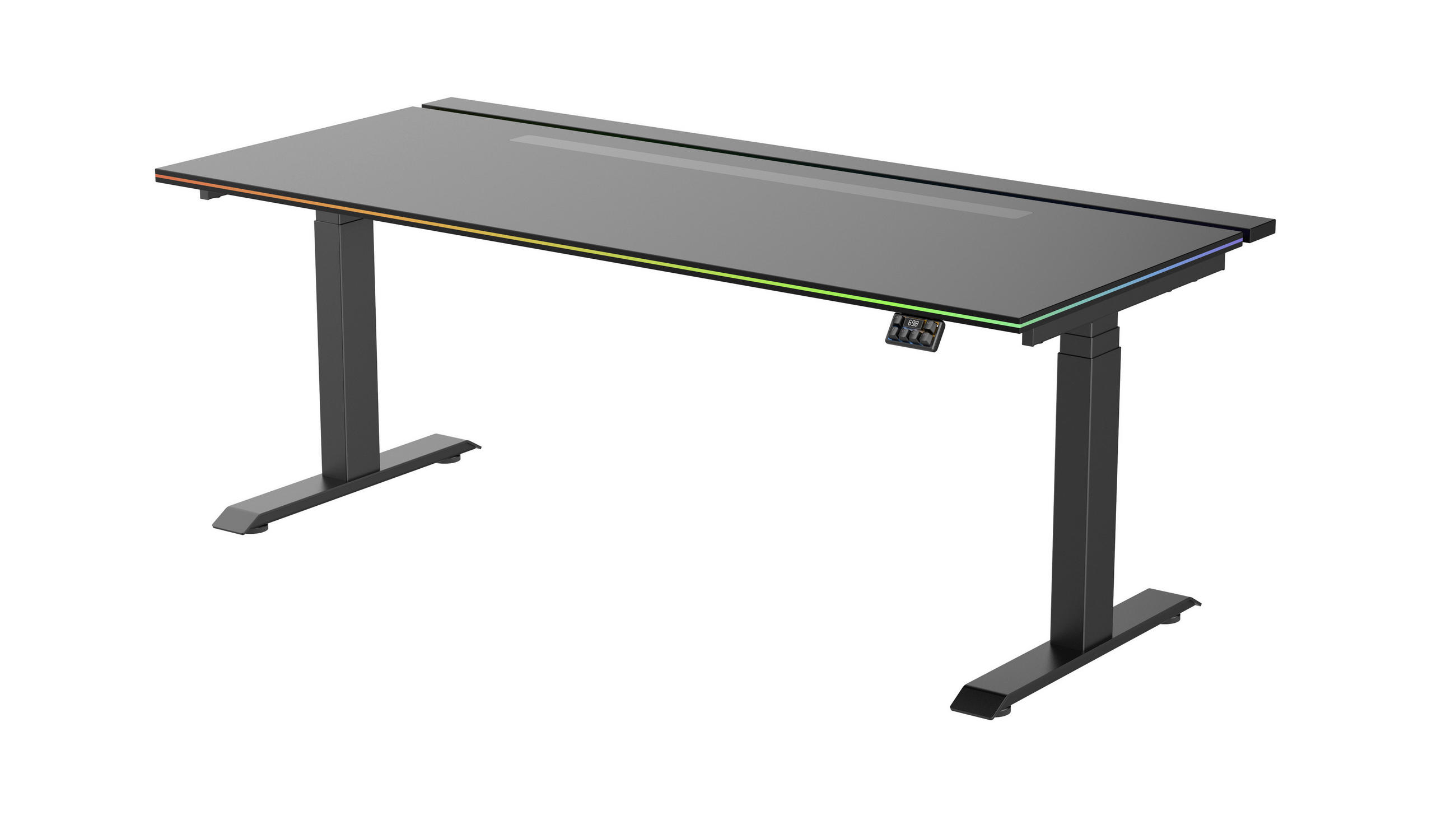 GAMINGTISCH Schwarz  - Schwarz, Design, Holzwerkstoff (180/81,5/64-128cm) - Voleo