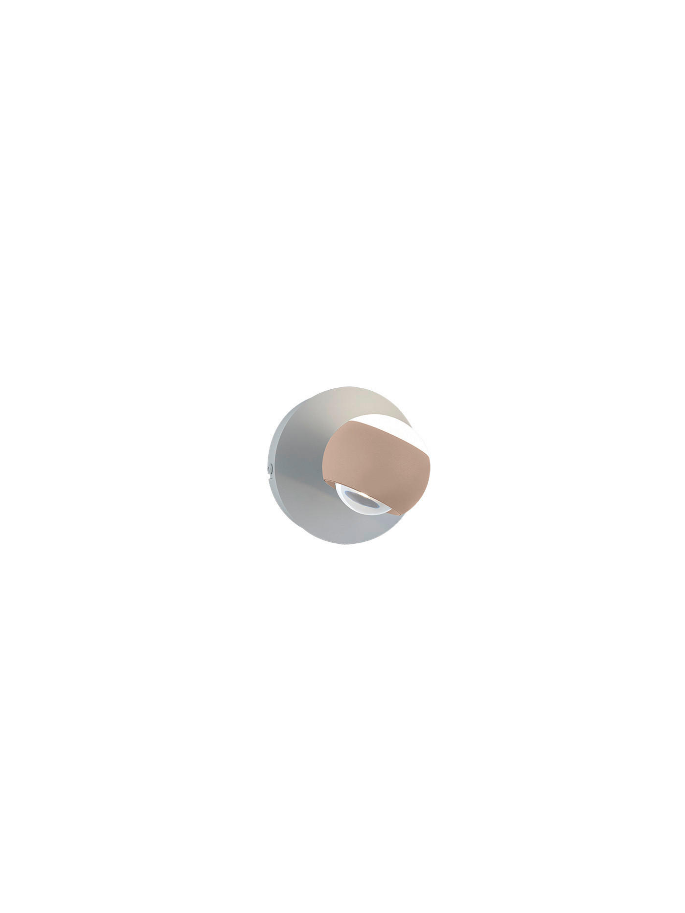 LED-WANDLEUCHTE Musterring 14,5/15,0 cm  - Aprikose/Grau, KONVENTIONELL, Kunststoff/Metall (14,5/15,0cm) - Musterring