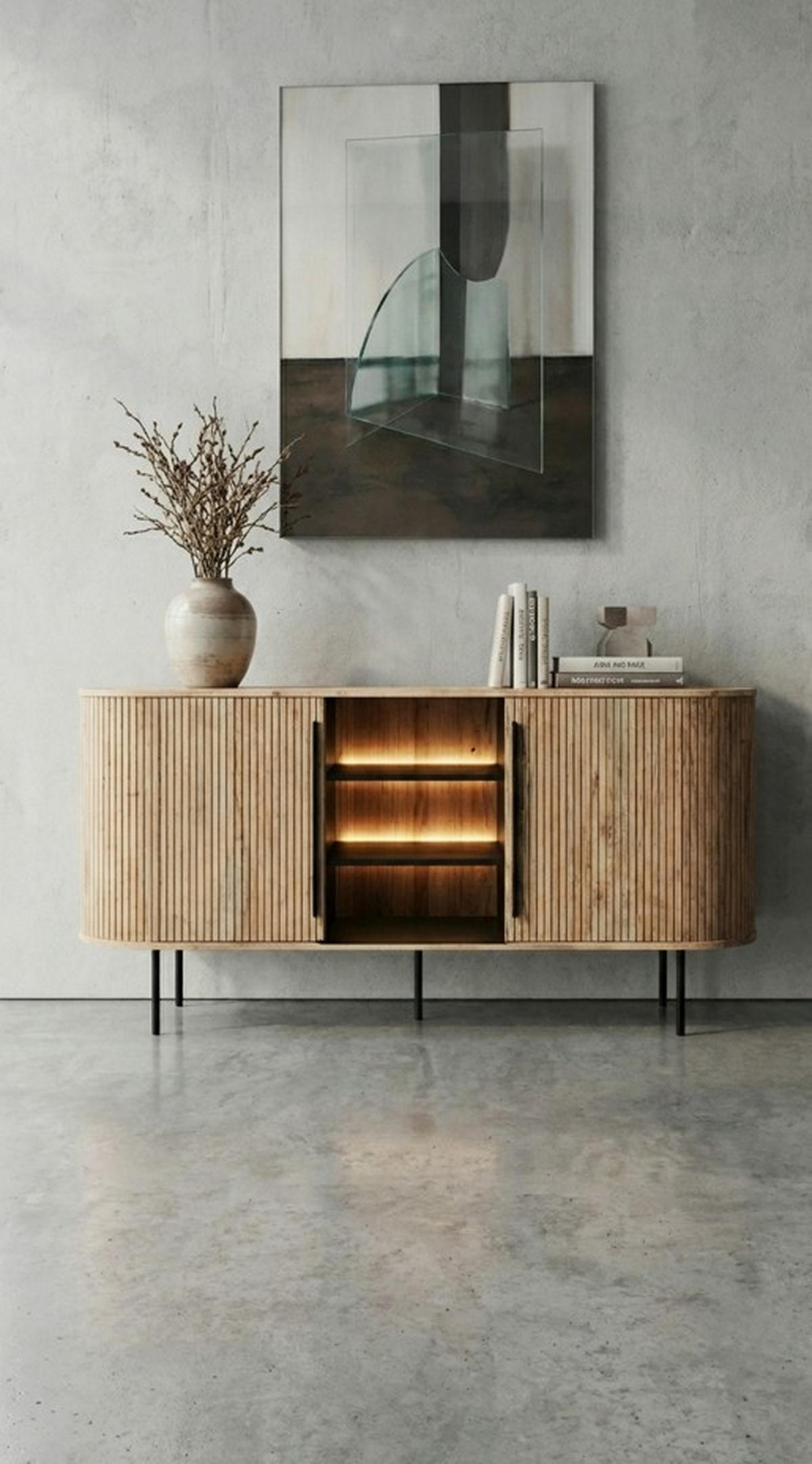 KOMMODE  in 175/80/40 cm  - Grau, KONVENTIONELL, Holz/Metall (175/80/40cm) - Livetastic