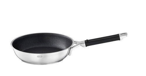 BRATPFANNE Silence Pro 28 cm  - Edelstahlfarben/Schwarz, Basics, Metall (28cm) - Rösle