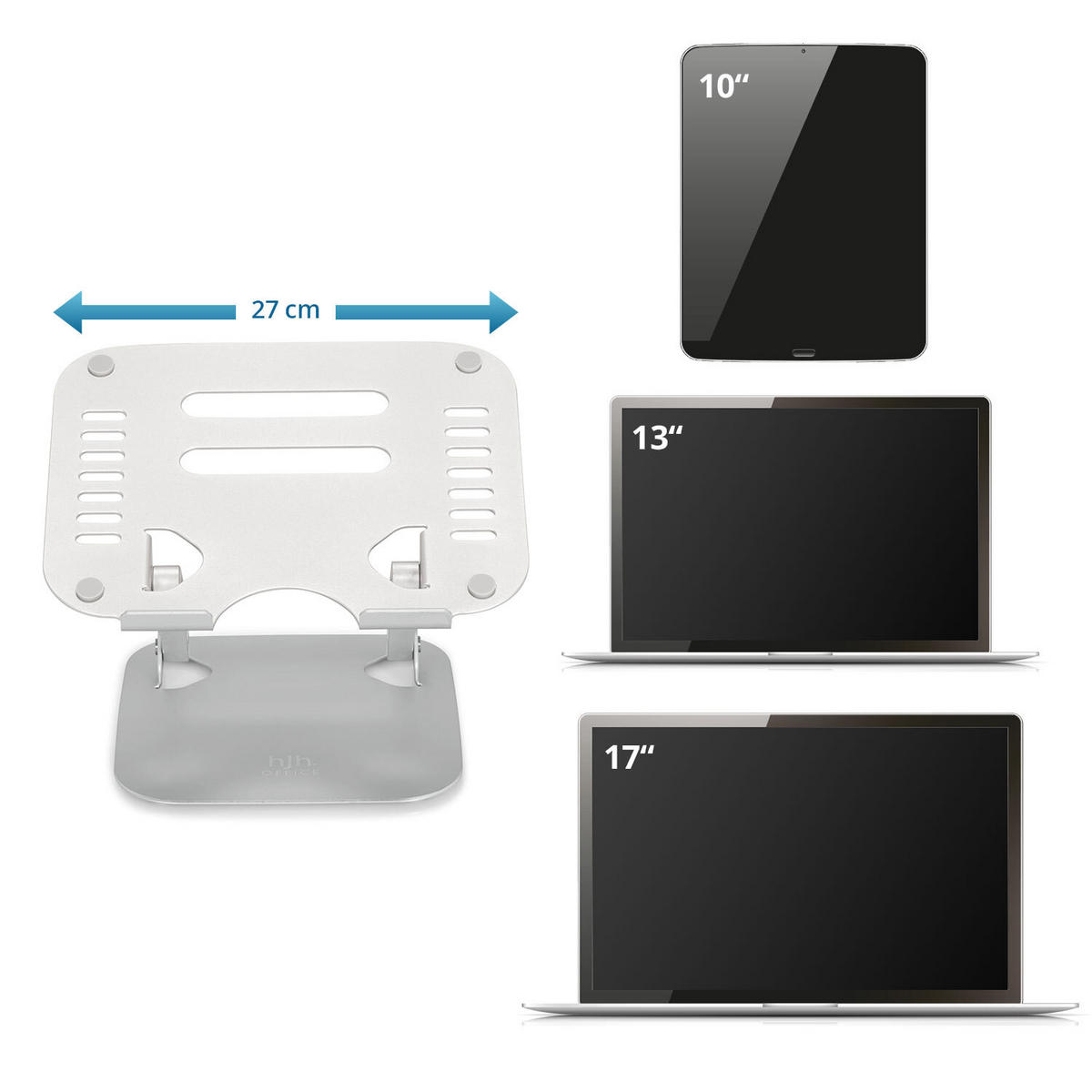 LAPTOP-HALTERUNG Metall Silberfarben  - Silberfarben, Basics, Metall (27/5,5/22cm) - MID.YOU