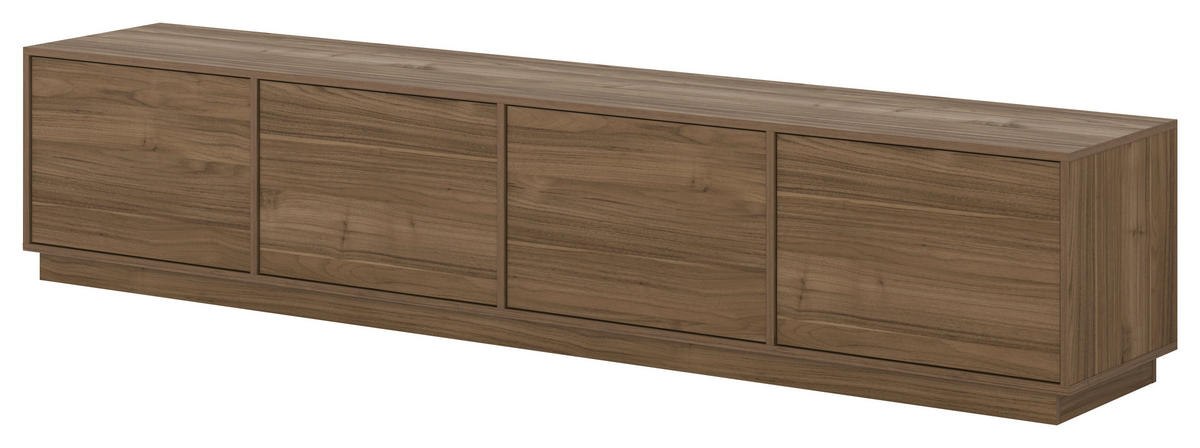 LOWBOARD Japandi  in 220,5/45/41,5 cm  - Nussbaumfarben, Design, Holzwerkstoff (220,5/45/41,5cm) - MID.YOU