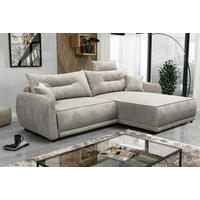 ECKSOFA  FRESH Graubraun Struktur  - Graubraun/Beige, Design, Kunststoff/Textil (264/195cm) - MID.YOU
