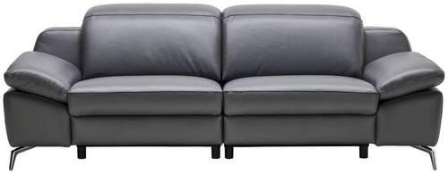CANAPEA CU 3 LOCURI piele antracit  - antracit, Design, metal/piele (234/83-99/110cm) - Celina