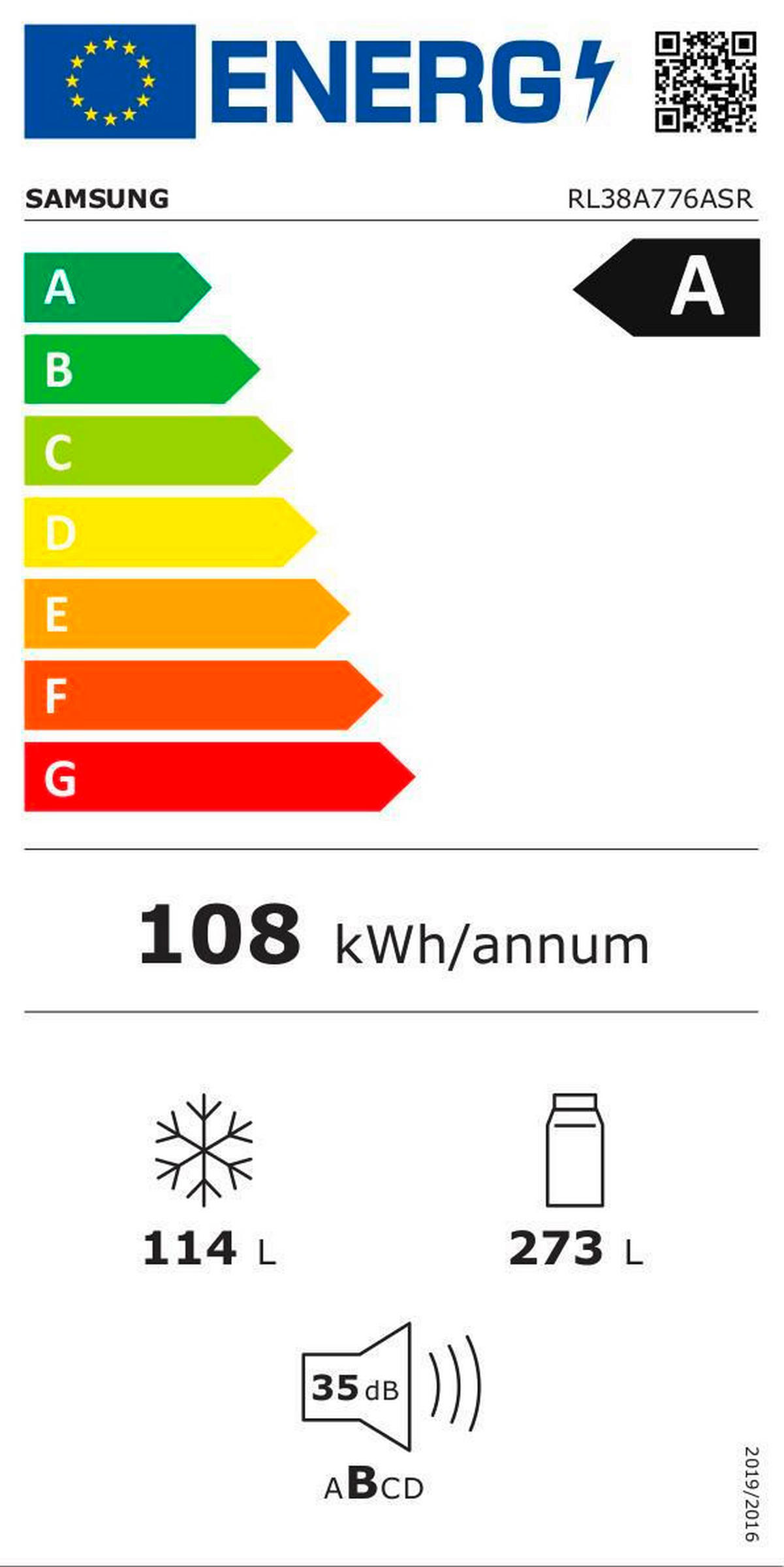 KÜHL-GEFRIER-KOMBINATION 59,5/203,0/65,8 cm RL38A776ASR/EG  - Edelstahlfarben, Basics, Glas/Kunststoff (59,5/203,0/65,8cm) - Samsung