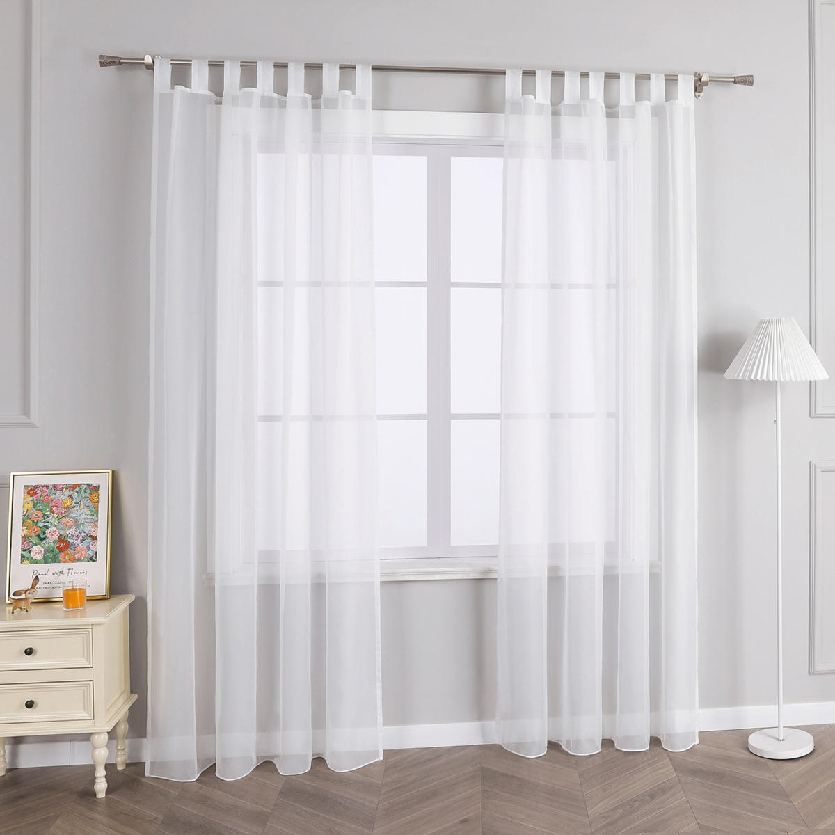 FERTIGVORHANG  transparent  140/145 cm   - Weiß Hochglanz, Basics, Textil (140/145cm) - Joyswahl