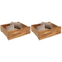 ÁGYNEMŰTARTÓ SZETT - vad tölgy, Natur, műanyag/fa (83/29/68cm) - Carryhome