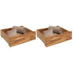 BETTKASTENSET Wildeiche  - Wildeiche, Natur, Holz/Kunststoff (83/29/68cm) - Carryhome