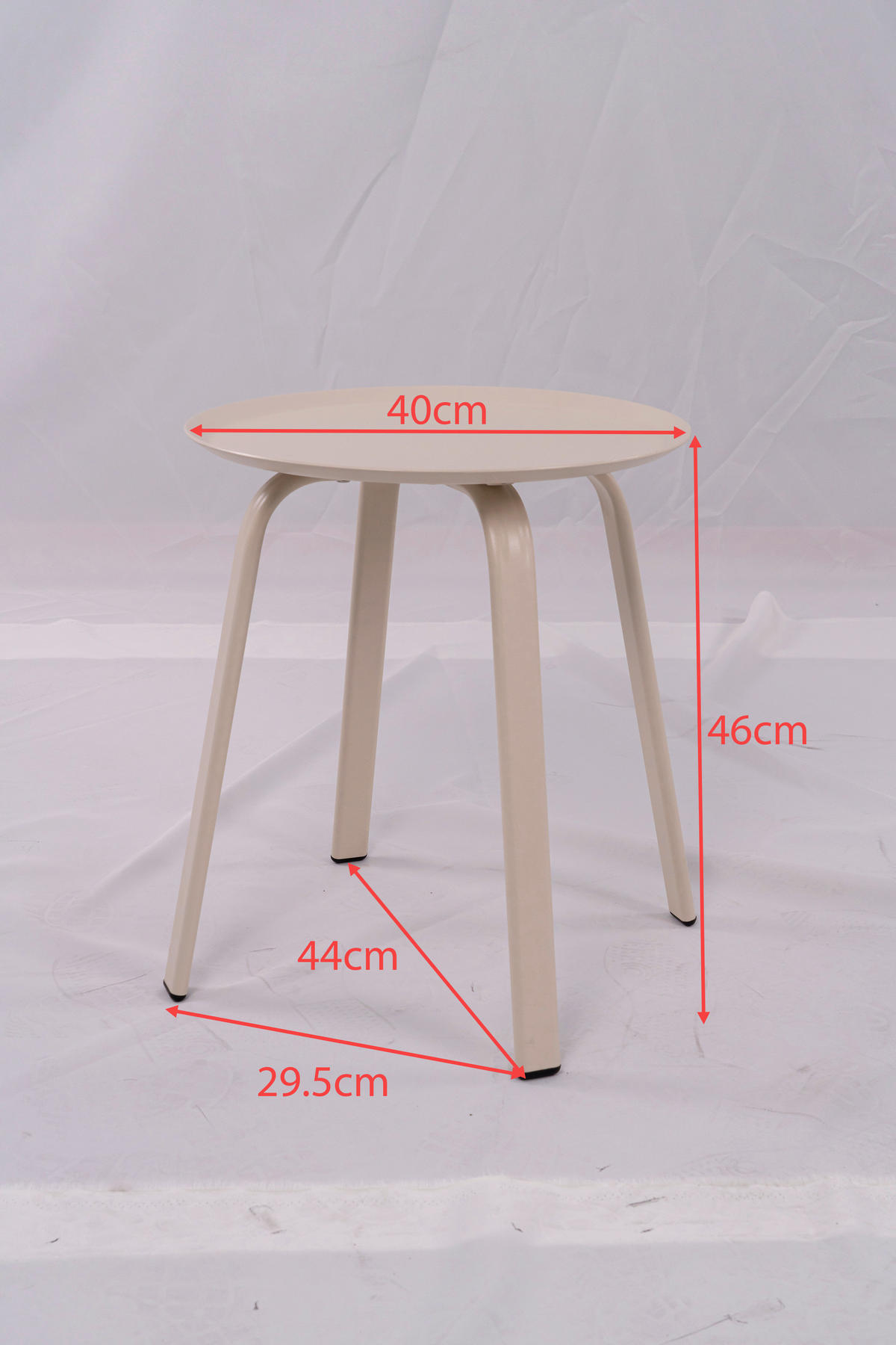 BEISTELLTISCH in Metall 40/40/46 cm  - Beige, Design, Metall (40/40/46cm) - Ambia Garden