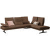 ECKSOFA in Mikrofaser Braun  - Schwarz/Braun, Design, Textil/Metall (284/224cm) - Chilliano