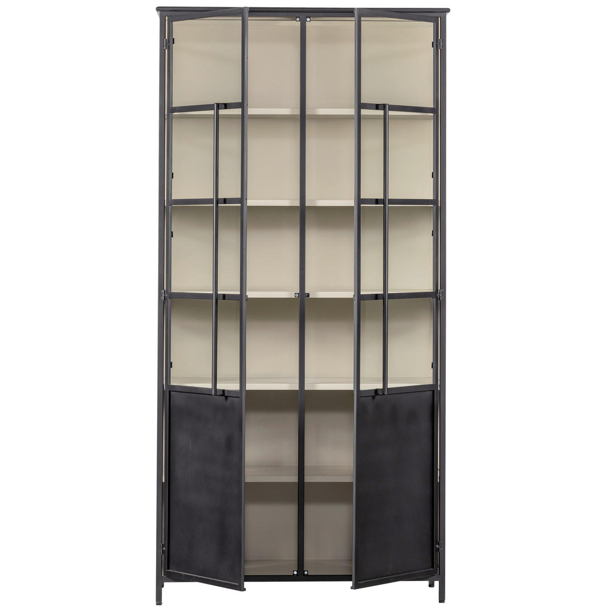 VITRINE in Schwarz  - Schwarz, Design, Glas/Metall (96/200/40cm) - Livetastic