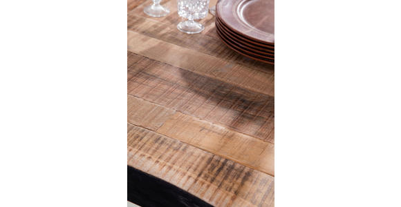 ESSTISCH in Holz, Metall 200/100/76 cm - Schwarz/Akaziefarben, Design, Holz/Metall (200/100/76cm) - Landscape