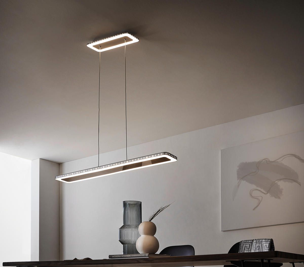 LED-HÄNGELEUCHTE 70/12/120 cm  - Edelstahlfarben, Design, Metall (70/12/120cm)