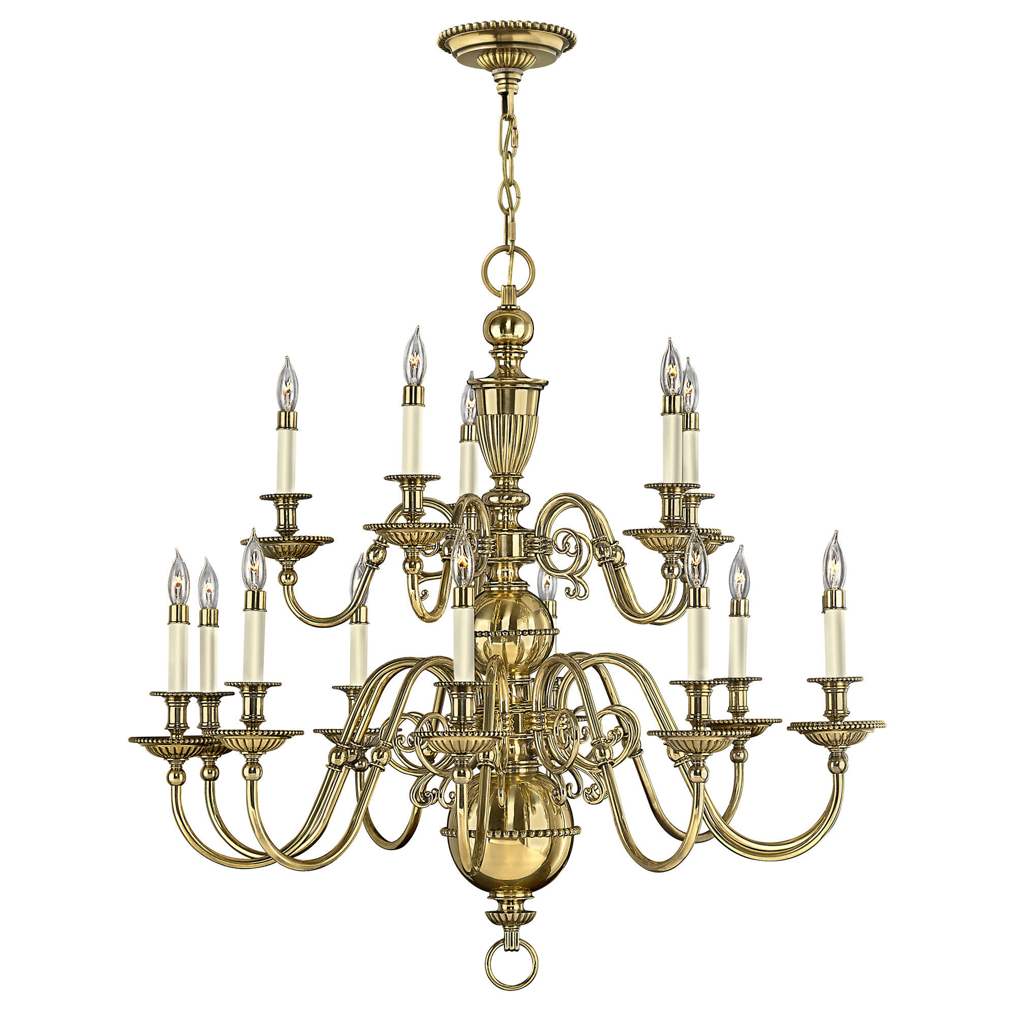 TAKKRONA Cambridge 94/104 cm  - mässingsfärgad, Romantik / Lanthus, metall (94/104cm) - Elstead Lighting