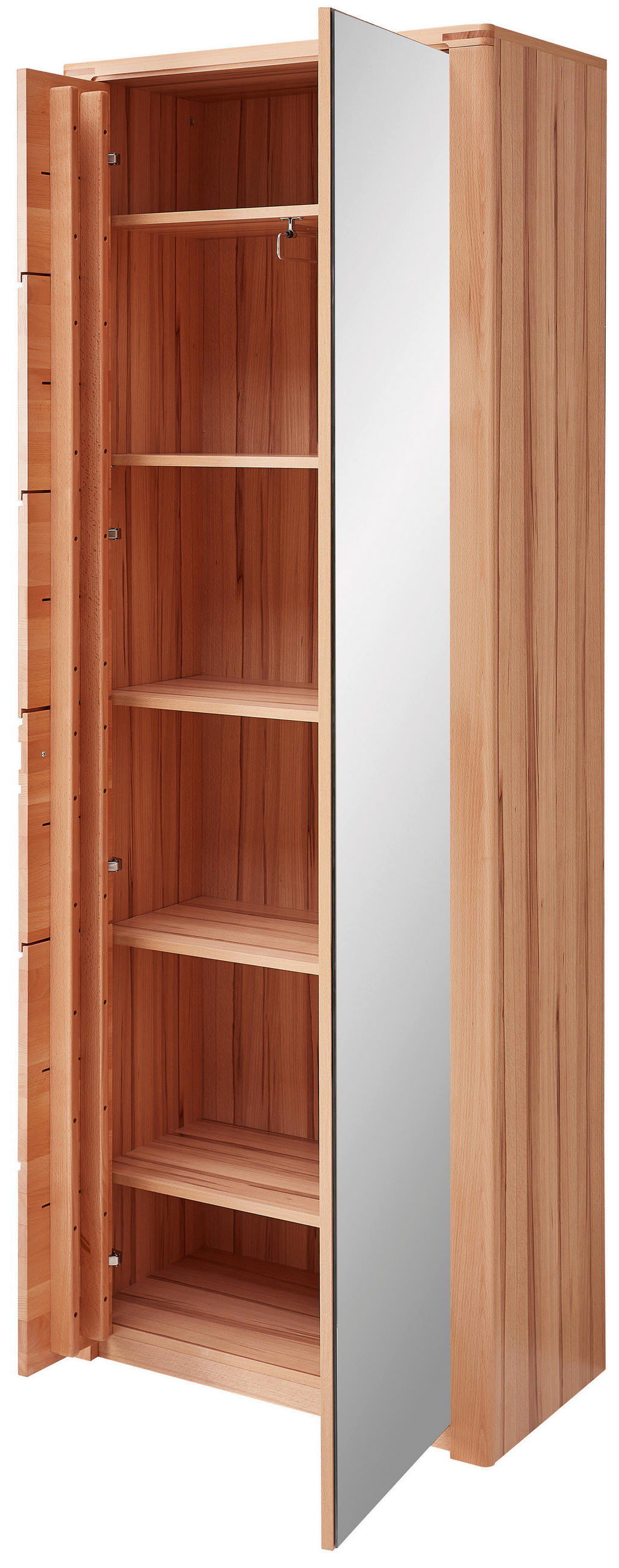 SKŘÍŇ NA ODĚV, barvy buku, jádrový buk, 74/201/40 cm - barvy buku/barvy nerez oceli, Natur, kov/dřevo (74/201/40cm) - Linea Natura