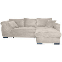 ECKSOFA in Cord Beige  - Beige/Schwarz, KONVENTIONELL, Textil/Metall (258/168cm) - Carryhome