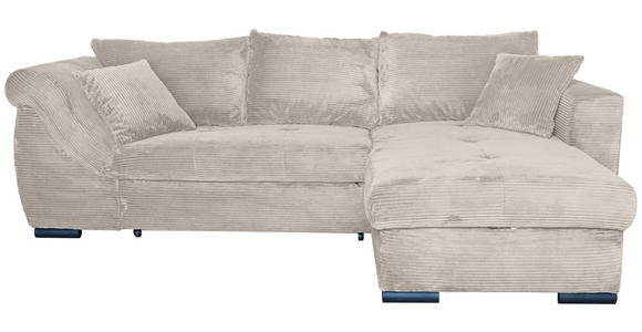 ECKSOFA Beige Cord - Beige/Schwarz, KONVENTIONELL, Textil/Metall (258/168cm) - Carryhome