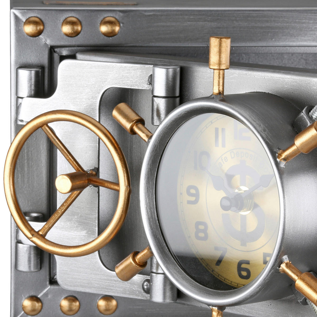 TISCHUHR Tresor Silberfarben  - Silberfarben, LIFESTYLE, Kunststoff/Metall (24/17,5/16,5cm)