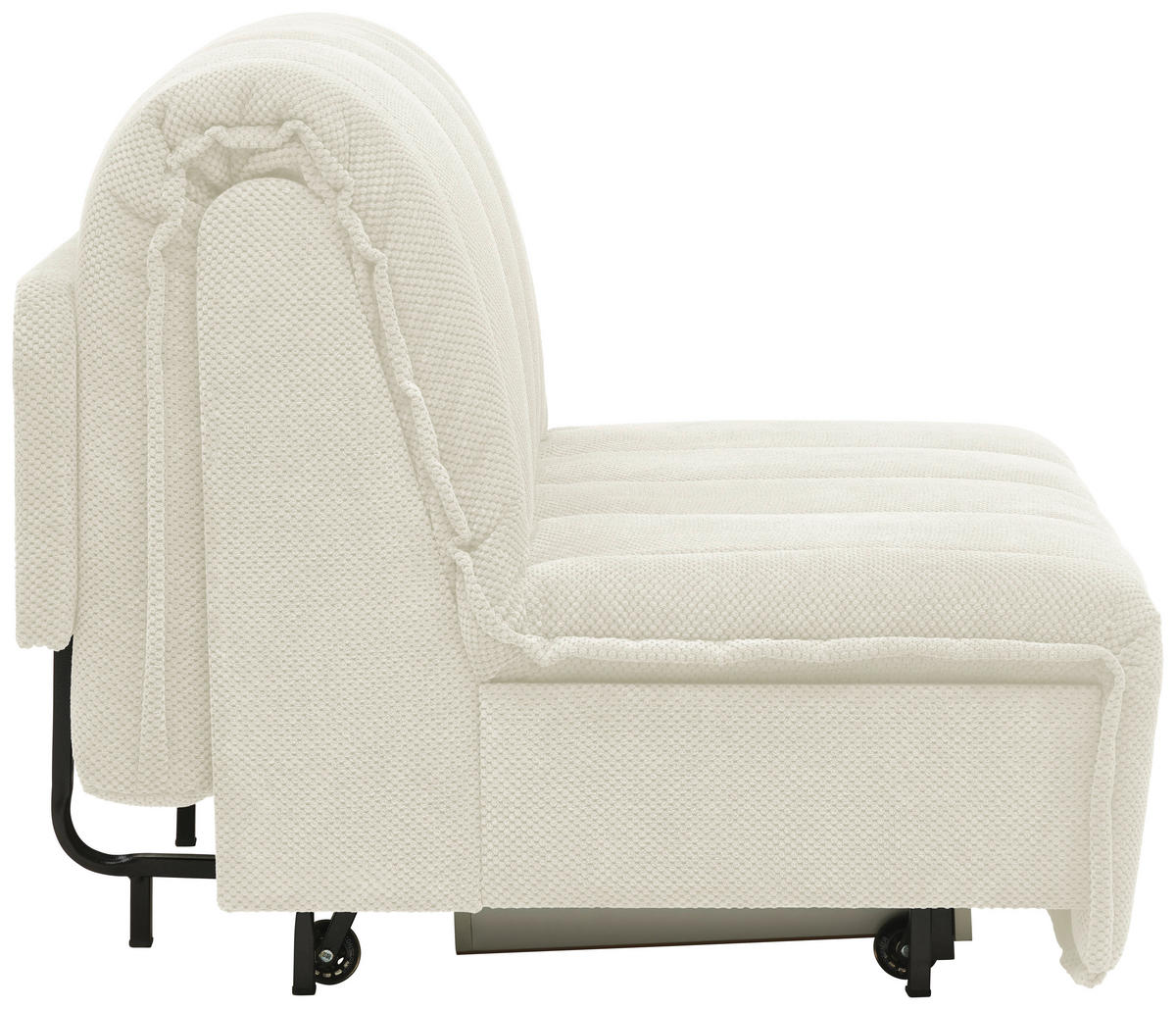 SCHLAFSOFA Velours Creme  - Creme/Schwarz, Design, Kunststoff/Textil (148/88/110cm) - Livetastic