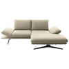 ECKSOFA  in Flachgewebe Beige  234/155 cm  - Beige/Schwarz, Design, Textil/Metall (234/155cm) - Dieter Knoll
