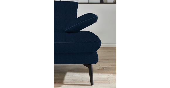 3-SITZER-SOFA in Velours Dunkelblau - Beige/Schwarz, Design, Textil/Metall (222/89/104cm) - Dieter Knoll