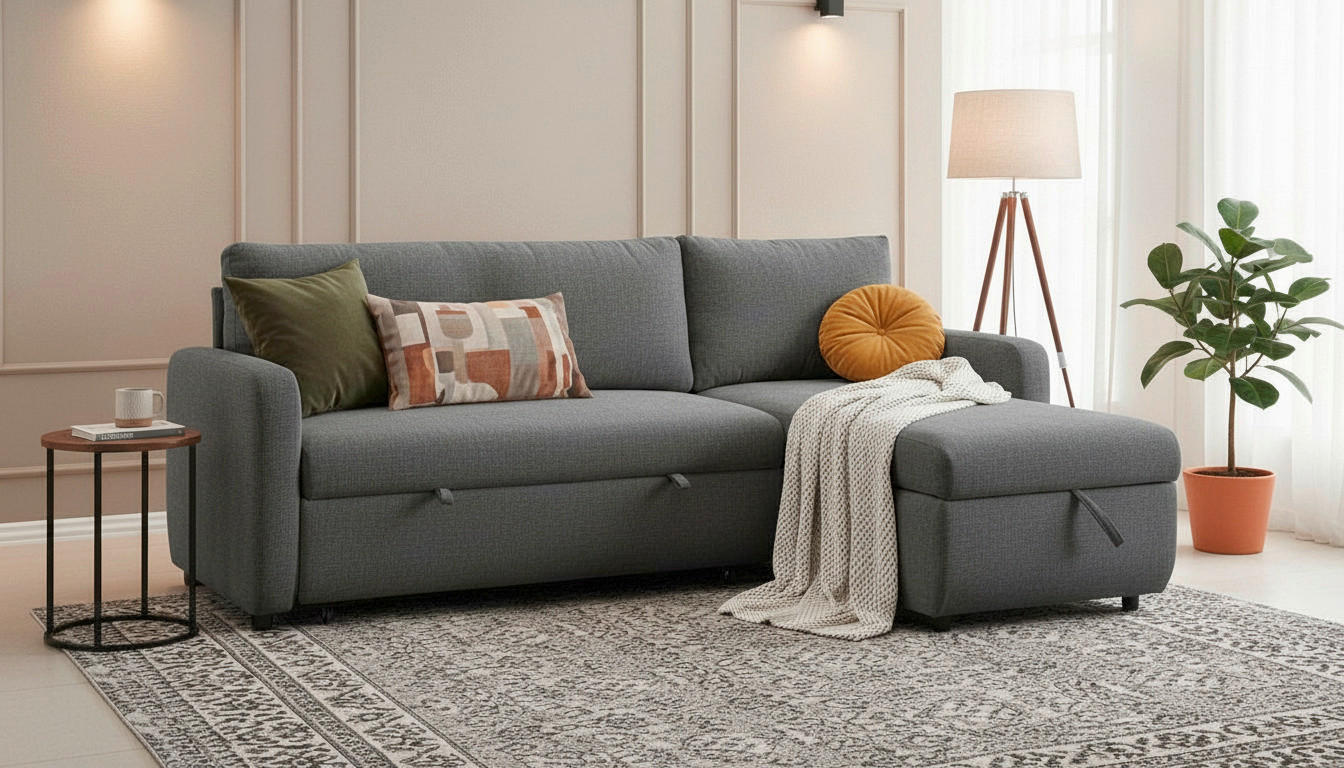 ECKSOFA TUMO Dunkelgrau Leinenoptik Rückenkissen, Bettkasten  - Dunkelgrau/Schwarz, Design, Kunststoff/Textil (152,5/225,5cm) - Livetastic