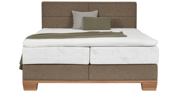 BOXSPRINGBETT 160/200 cm in Braun, Eichefarben - Eichefarben/Braun, Natur, Holz/Textil (160/200cm) - Valnatura
