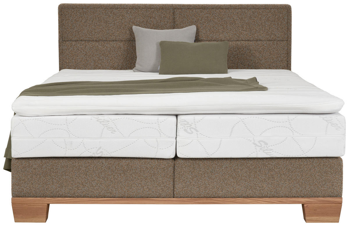 BOXSPRINGBETT 160/200 cm  in Braun, Eichefarben  - Eichefarben/Braun, Natur, Holz/Textil (160/200cm) - Valnatura
