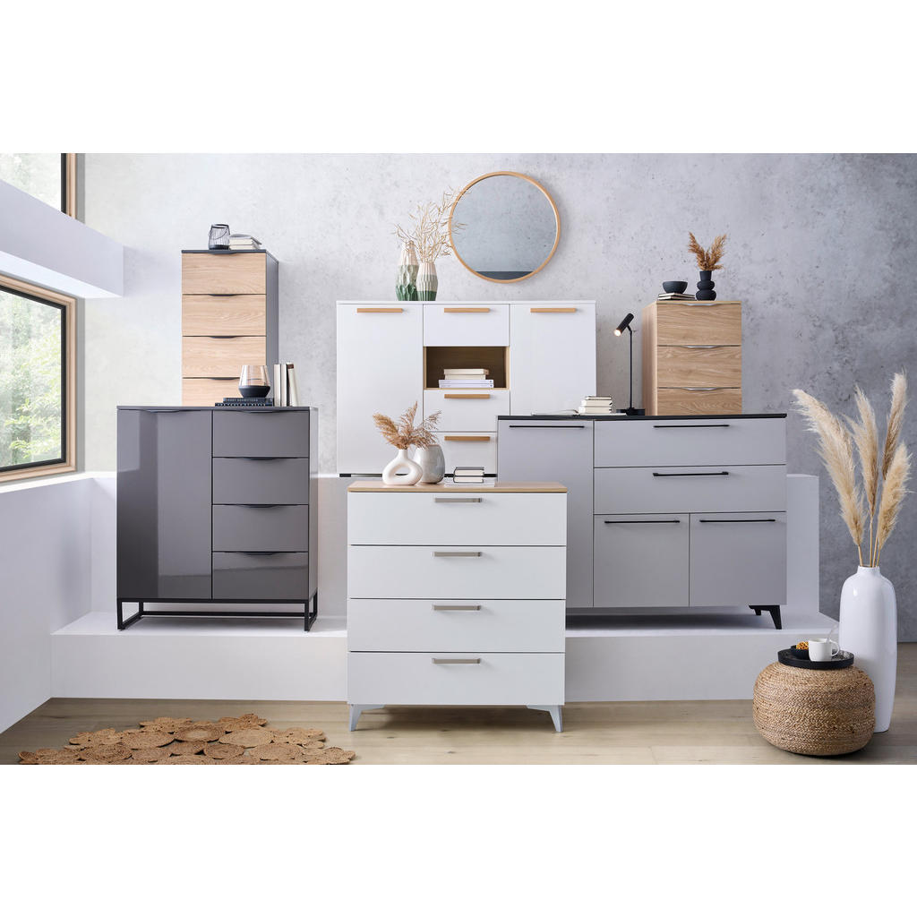 Thumbnail - Hom`in Schublade, Hellgrau, Holzwerkstoff, 91x22x37 cm, Schlafzimmer, Kleiderschränke, Schranksysteme