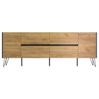 SIDEBOARD Posseik Industrial 199/75,8/42 cm 4 Schublade(n)  - Eichefarben/Graphitfarben, Design, Holzwerkstoff/Metall (199/75,8/42cm) - MID.YOU